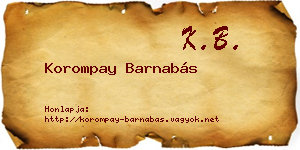 Korompay Barnabás névjegykártya