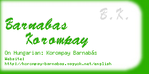barnabas korompay business card